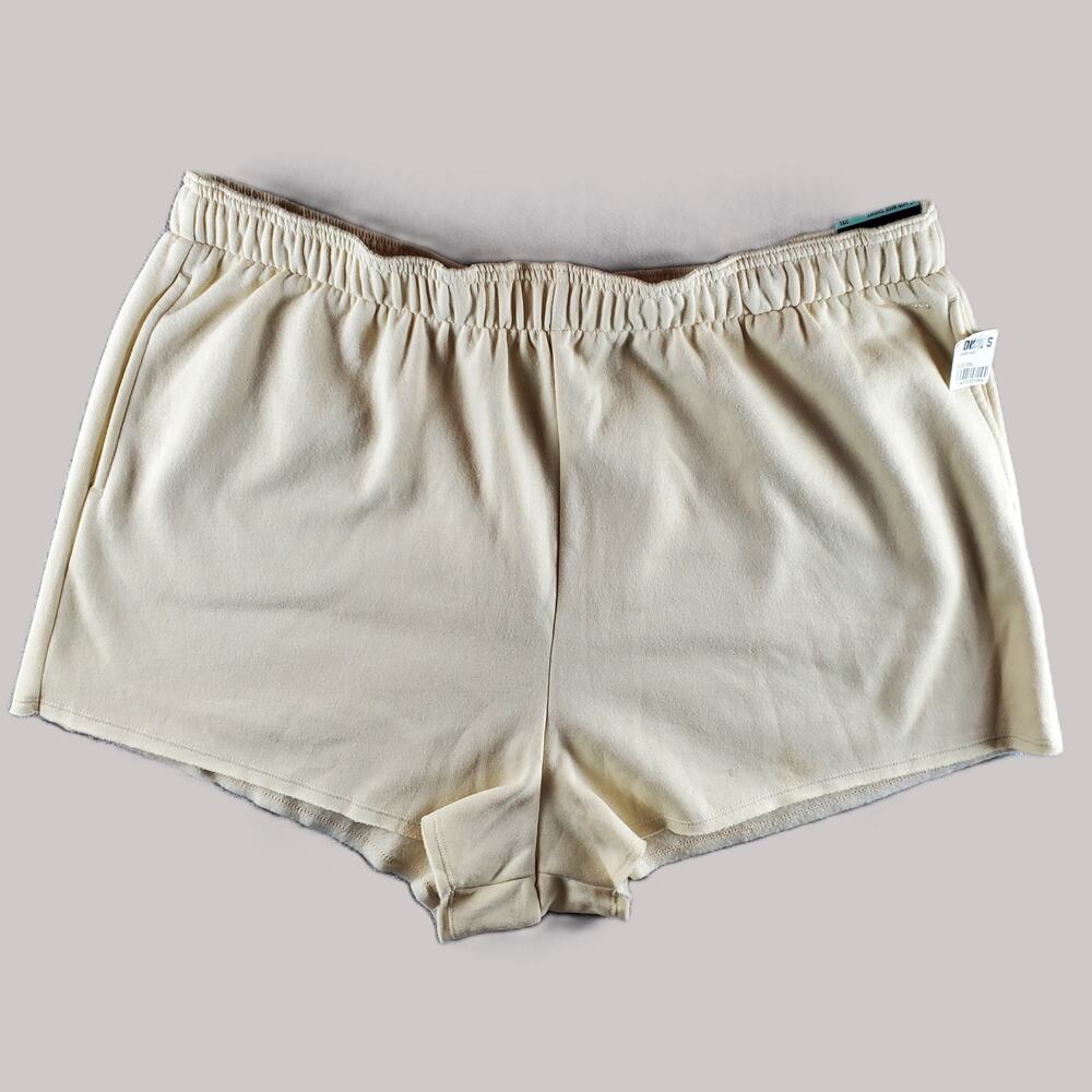 DSG Mid Rise Relaxed Fit Oversized Fleece‎ Shorts Beige Pockets Women 2XL New